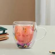 Double Wall Real Flowers Mug