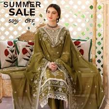Lawn-3PC Embroidered Shirt With Organza Embroidered Dupatta-5211